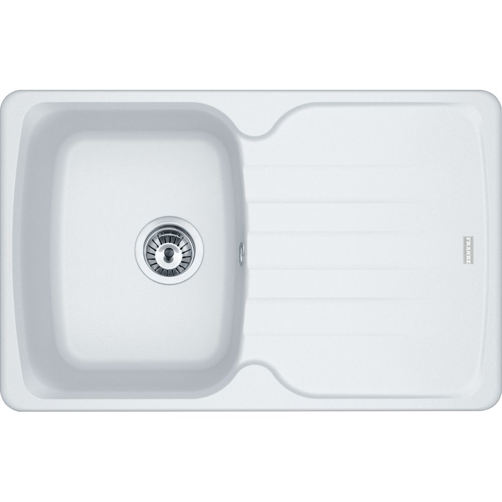 Franke Antea Single Bowl Granite Sink with Drainer, Please Select a Colour:: Polar White