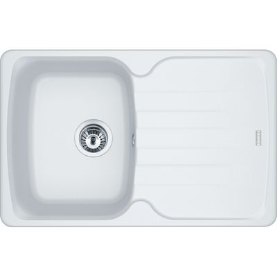 Franke Antea Single Bowl Granite Sink with Drainer, Please Select a Colour:: Polar White