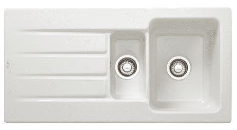 Franke Arcana 1.5 Bowl Ceramic Sink with Drainer - White