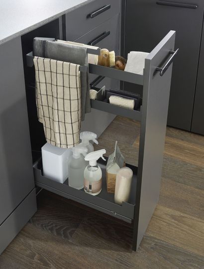 Pinello base pull-out with tea towel rail in anthracite