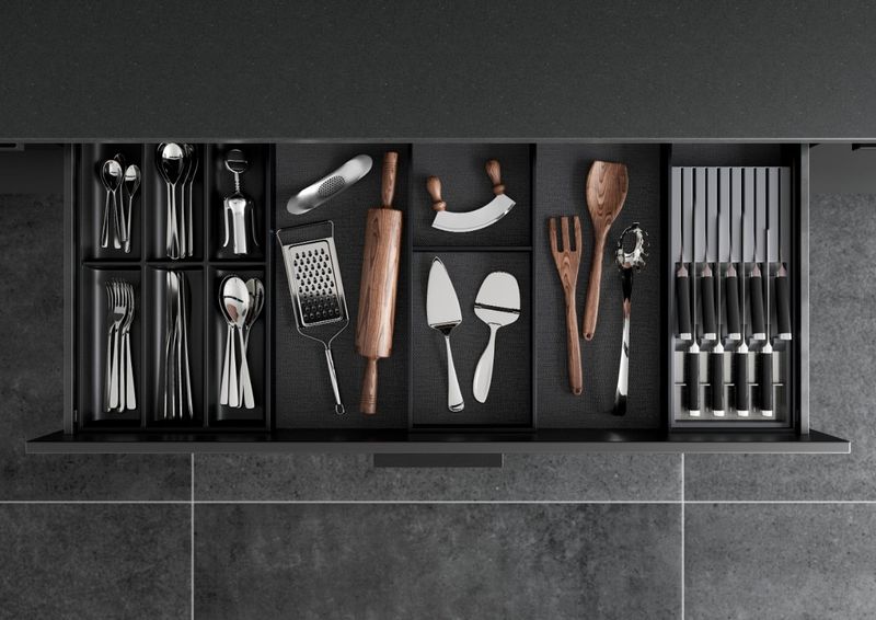 AMBIA-LINE Cutlery Insert Kit - Carbon black matt