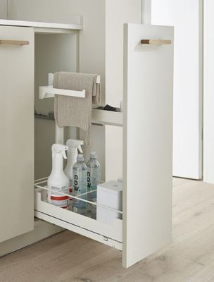 Pinello base pull-out with tea towel rail in white