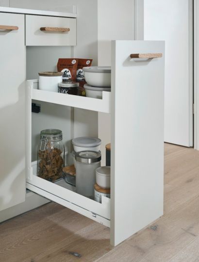 Pinello base pull-out with shelves in white Pinello base pull-out with shelves in white