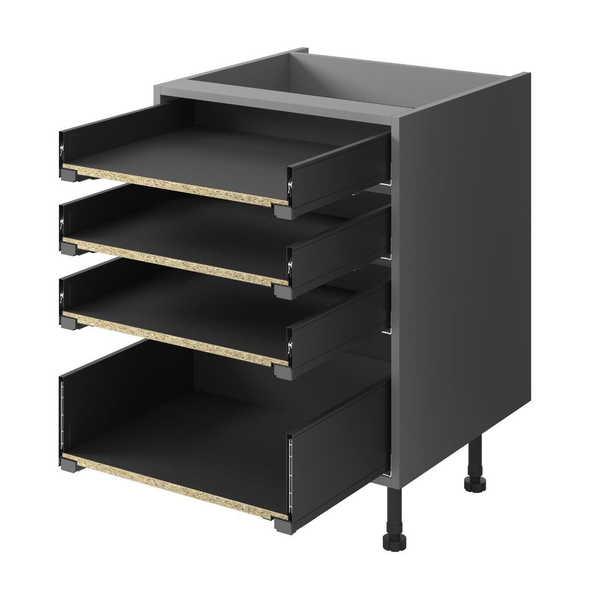 3D LEGRABOX 3 x M Standard &amp; 1 x C Standard Pure - Carbon black matt