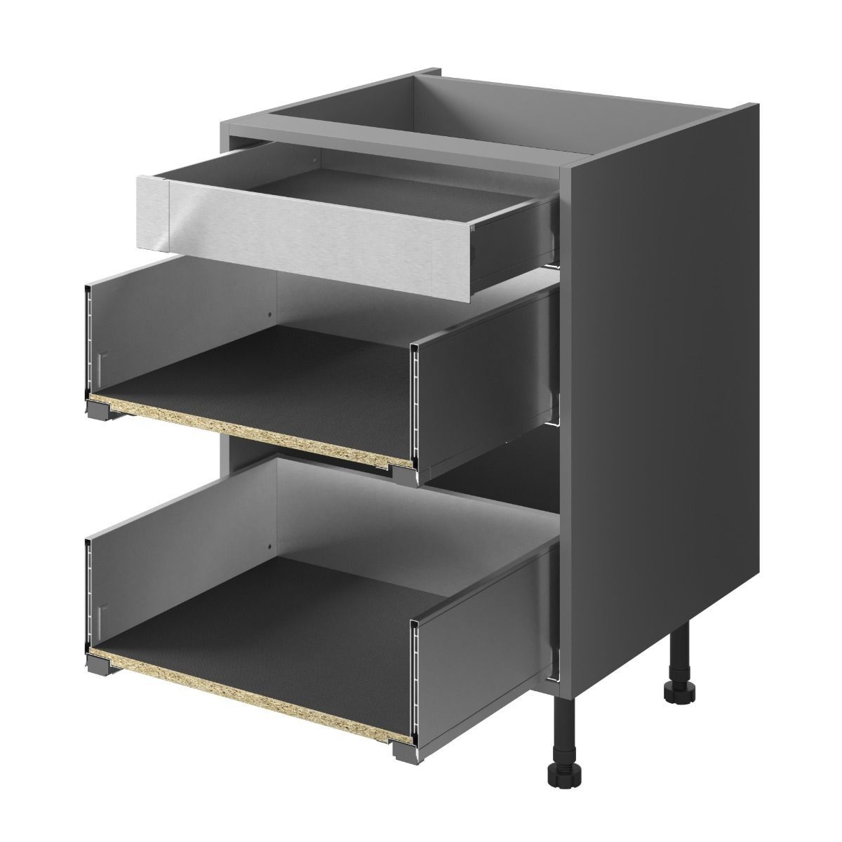 3D LEGRABOX 1 x M Internal &amp; 2 x C Standard Pure - Stainless steel