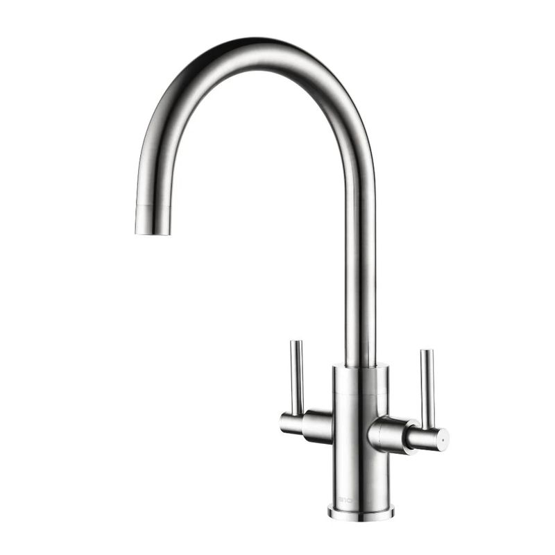 T522 Eibsee Twin Lever Curved Spout Stainless Steel T522 Eibsee Twin Lever Curved Spout Stainless Steel