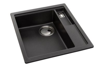 Abode LivInc Compact 1.25B Inset/Undermount Granite Sink - Metallic Black Abode LivInc Compact 1.25B Inset/Undermount Granite Sink - Metallic Black
