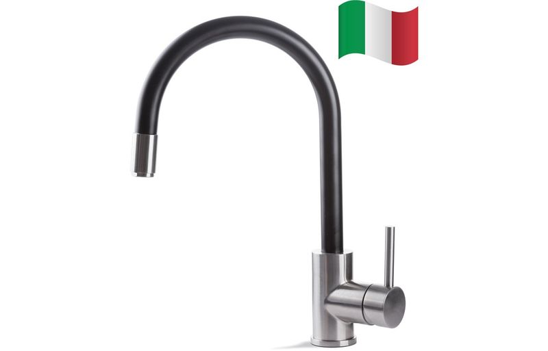 Mastercraft Tiber Single Lever Mixer Tap w/Pull Out - Black & St/Steel