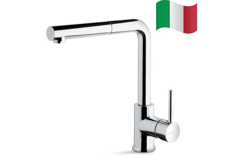 Mastercraft Riace Single Lever L-Shaped Mixer Tap w/Pull Out - Chrome