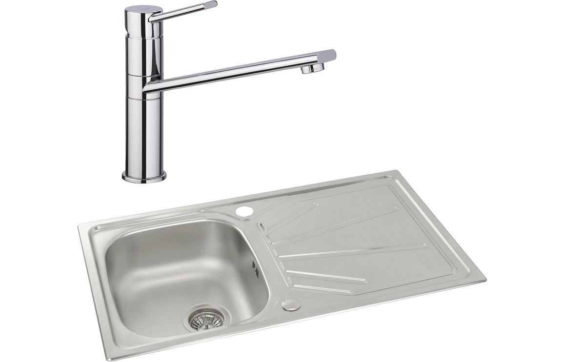 Abode Trydent 1B Inset St/Steel Sink &amp; Specto Tap Pack