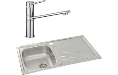Abode Trydent 1B Inset St/Steel Sink &amp; Specto Tap Pack