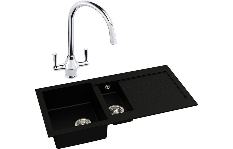 Abode Xcite 1.5B Inset Black Metallic Sink & Astral Tap Pack Abode Xcite 1.5B Inset Black Metallic Sink & Astral Tap Pack