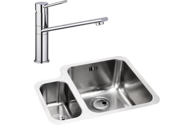 Abode Matrix 1.5B RHMB Undermount St/Steel Sink &amp; Specto Tap Pack
