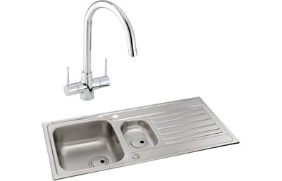 Abode Connekt 1.5B Inset St/Steel Sink &amp; Nexa Tap Pack