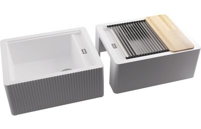 Abode Optima 1.25B Granite Belfast Sink - White Metallic Abode Optima 1.25B Granite Belfast Sink - White Metallic
