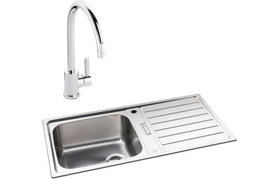 Abode Neron 1B Inset St/Steel Sink & Atlas Tap Pack Abode Neron 1B Inset St/Steel Sink & Atlas Tap Pack