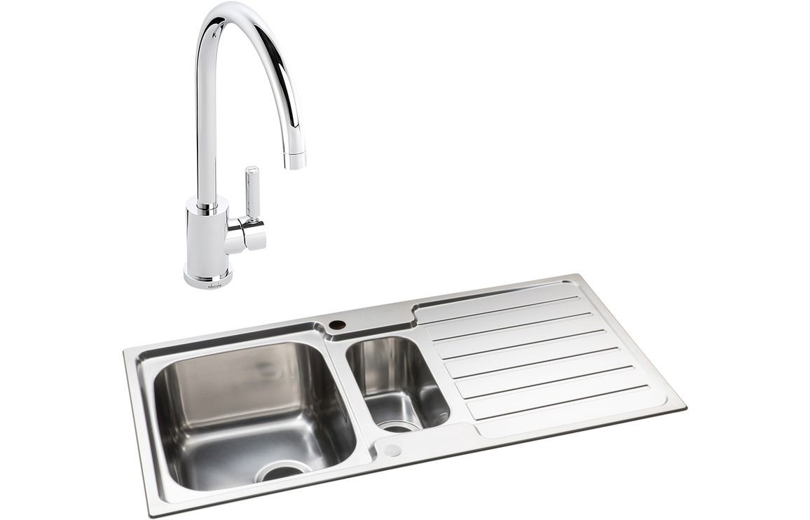 Abode Neron 1.5B Inset St/Steel Sink &amp; Atlas Tap Pack