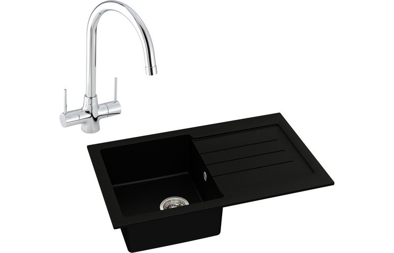 Abode Xcite 1B Inset Black Metallic Sink & Nexa Tap Pack Abode Xcite 1B Inset Black Metallic Sink & Nexa Tap Pack