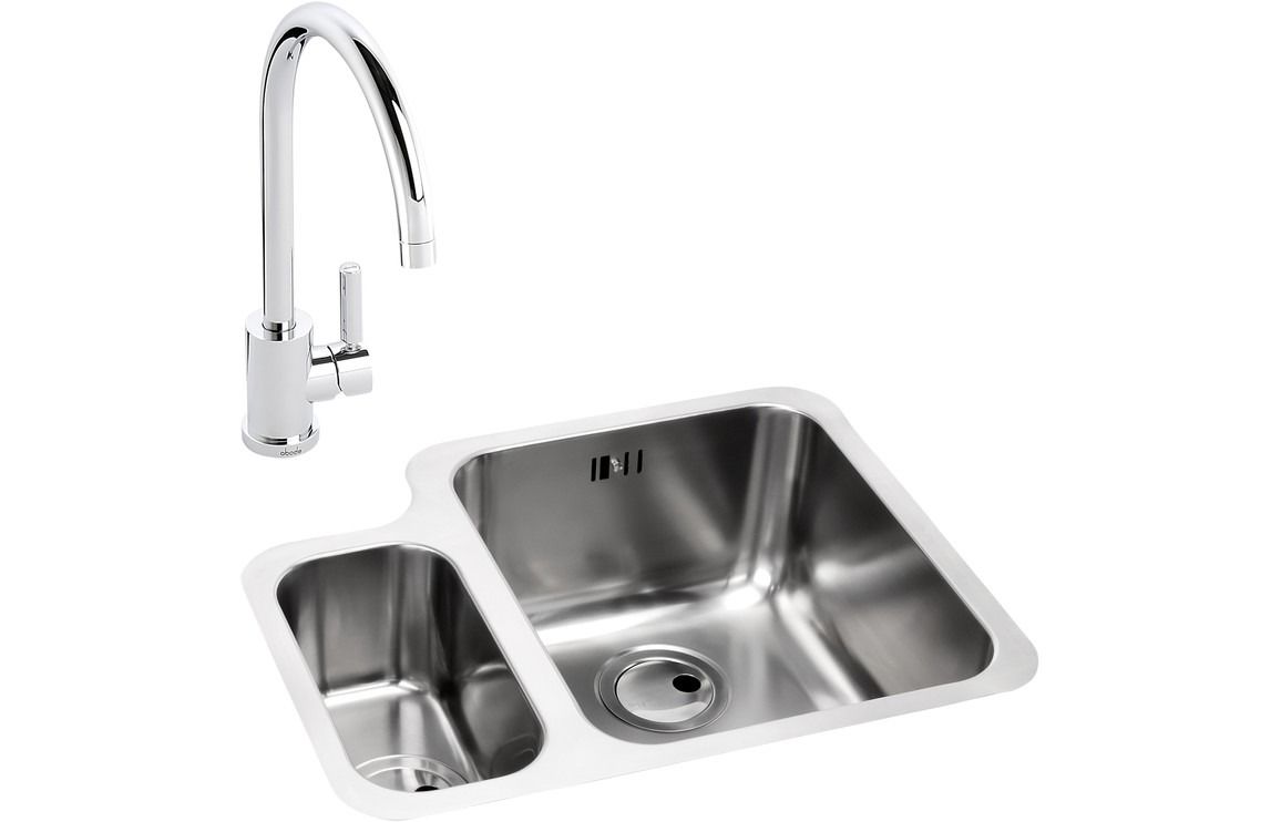 Abode Matrix 1.5B RHMB Undermount St/Steel Sink &amp; Atlas Tap Pack