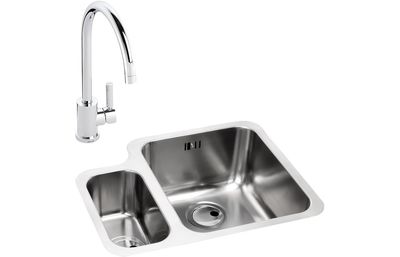 Abode Matrix 1.5B RHMB Undermount St/Steel Sink &amp; Atlas Tap Pack