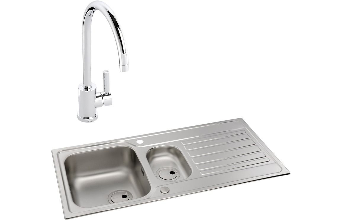 Abode Connekt 1.5B Inset St/Steel Sink &amp; Atlas