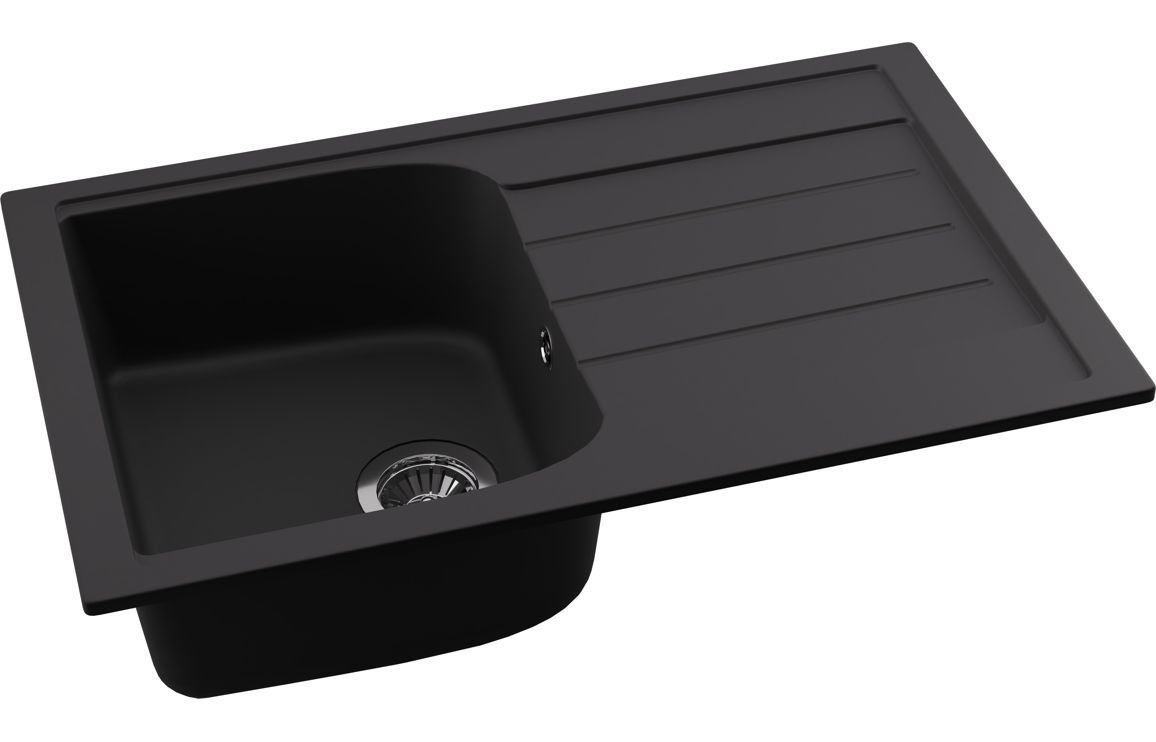 Abode Oriel 1B Inset Black Granite Sink & Specto Tap Pack