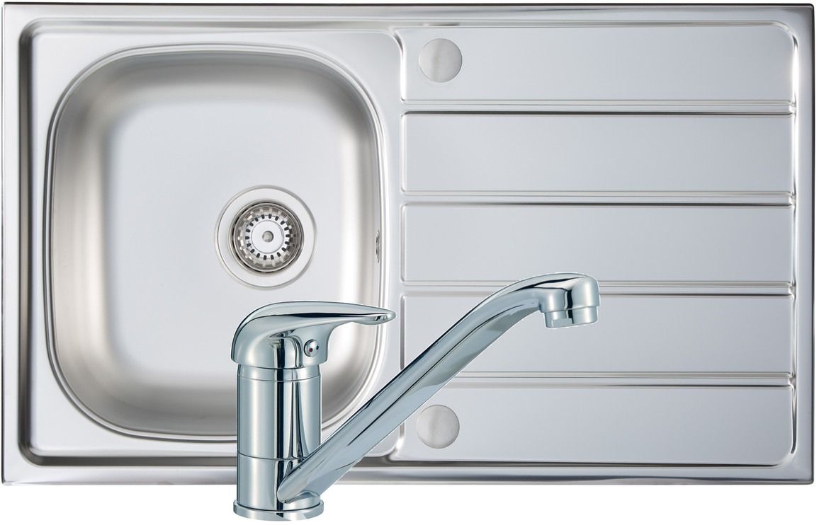 Mastercraft 1B 800x500mm St/Steel Sink &amp; Single Lever Tap Pack