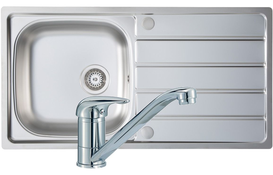Mastercraft 1B 965x500mm St/Steel Sink &amp; Single Lever Tap Pack