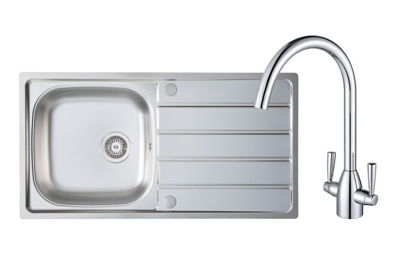 Mastercraft 1B Inset Sink & Chelsea Tap Pack - St/Steel & Chrome Mastercraft 1B Inset Sink & Chelsea Tap Pack - St/Steel & Chrome