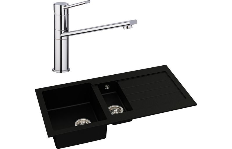 Abode Xcite 1.5B Inset Black Metallic Sink & Specto Tap Pack Abode Xcite 1.5B Inset Black Metallic Sink & Specto Tap Pack