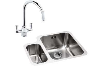 Abode Matrix 1.5B RHMB Undermount St/Steel Sink &amp; Astral Tap Pack