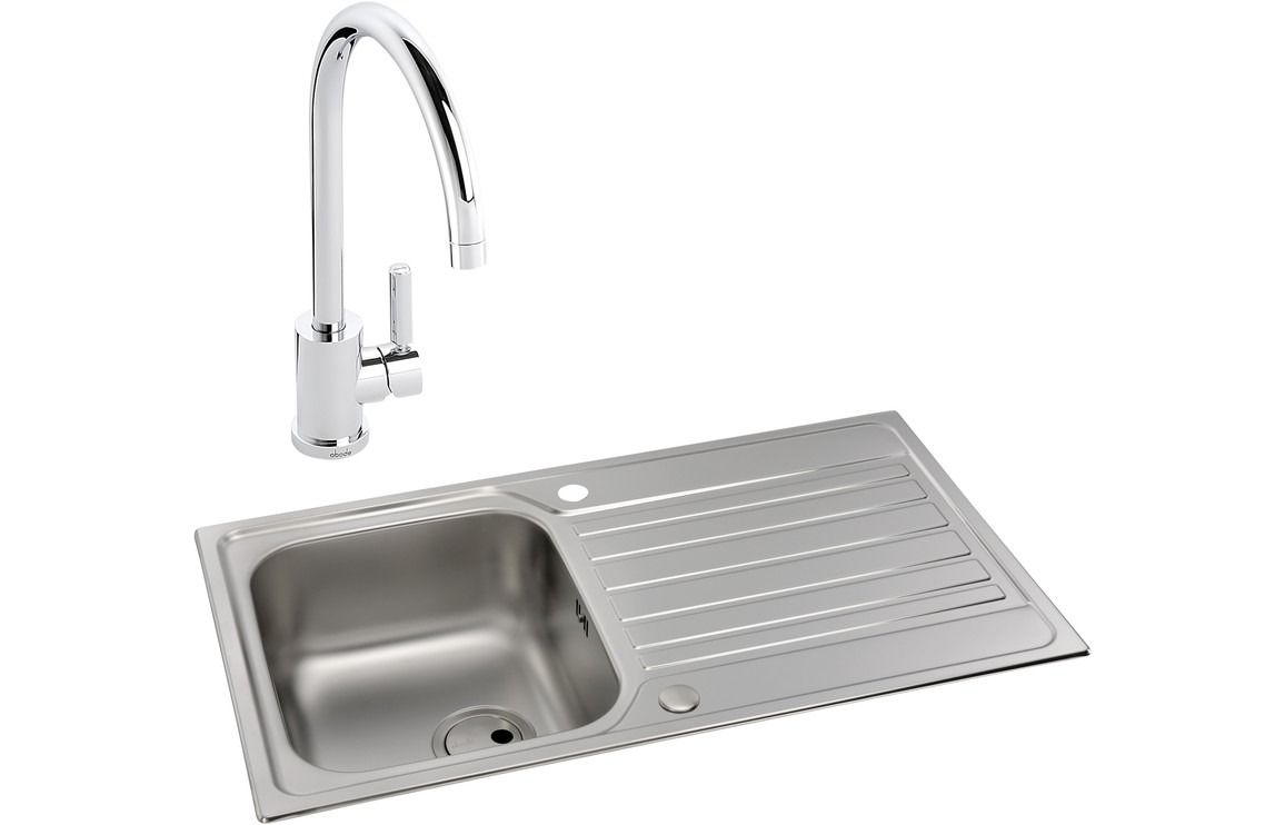 Abode Connekt 1B Inset St/Steel Sink &amp; Atlas Tap Pack