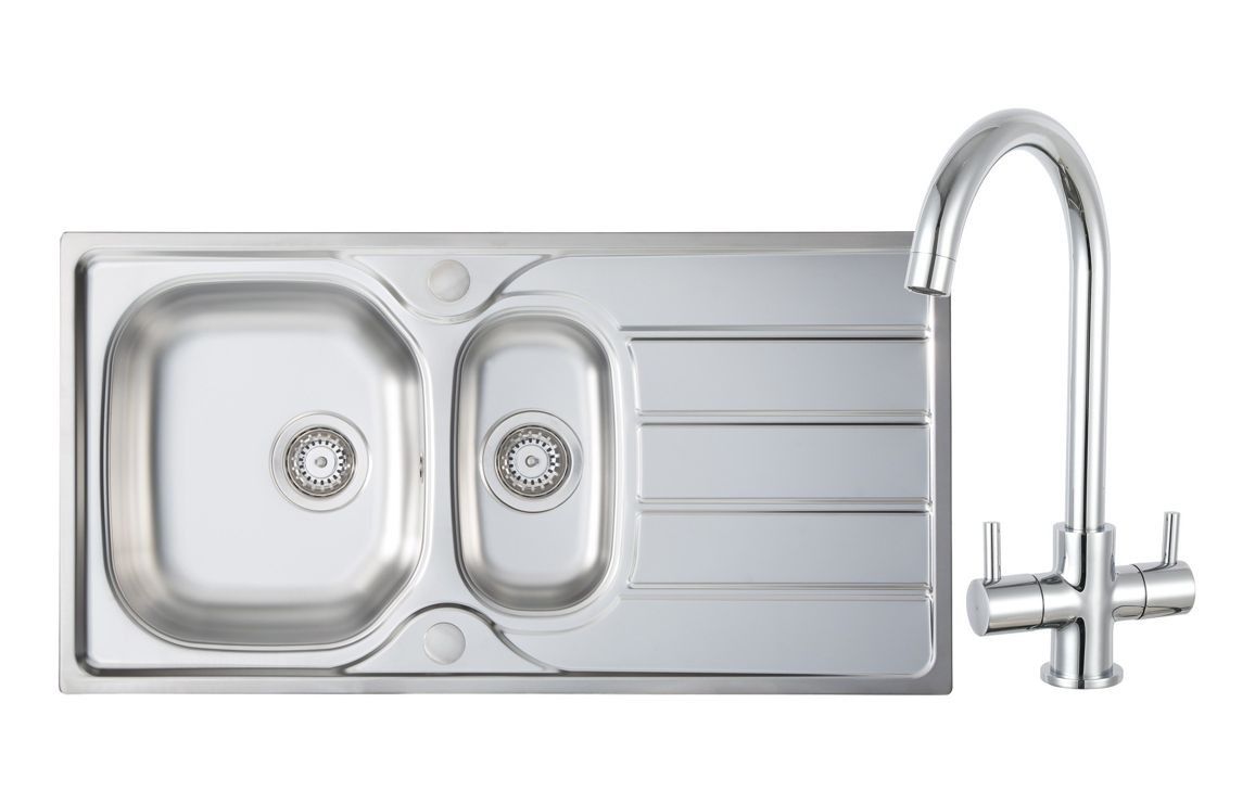 Mastercraft 1.5B Inset Sink &amp; Staten Tap Pack - St/Steel &amp; Chrome