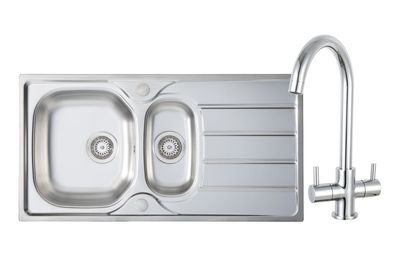 Mastercraft 1.5B Inset Sink & Staten Tap Pack - St/Steel & Chrome Mastercraft 1.5B Inset Sink & Staten Tap Pack - St/Steel & Chrome