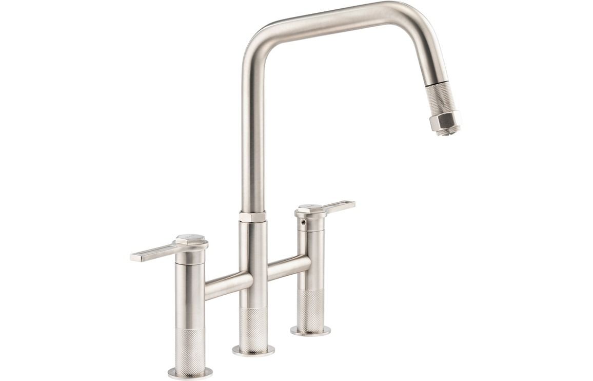 Abode Hex Bridge Dual Lever Mixer Tap w/Pull Out