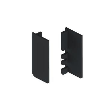 Matt Graphite End caps for top profiles, pair, 1 left &amp; 1 right hand