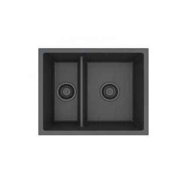 Alveus, Omni 50, Black, 1.5 bowl, Undermount, 550x450x198mm, c/w matchinging waste kit &amp; mount kit