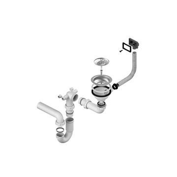 Alveus, Sink accessories, White, Waste, Single syphon compatible with Kombino sinks