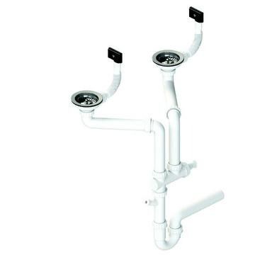 Alveus, Sink accessories, White, Waste, Double syphon compatible with Kombino sinks
