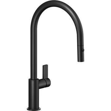 Nobili, Flag, Single Lever pull out, J Spout, Matt Black, Tap, 0.5 - 10 Bar