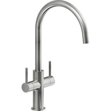 Nobili, Acquerelli, Dual Lever, J Spout, Brushed Stainless Steel, Tap, 0.5 - 10 Bar