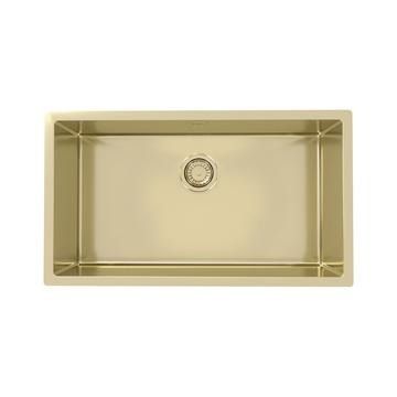 Alveus, Monarch, Quadrix 60, Gold, Single bowl, Undermount, 740x440x200mm, c/w matching waste, DBL t