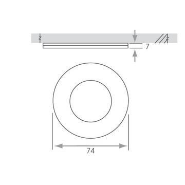 Round 2W warm under cabinet light (for surface mounting with simple magnetic fixing)