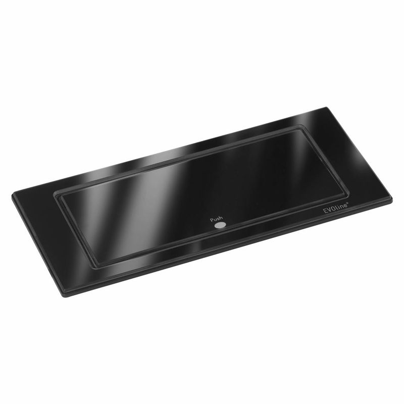 Evoline Back Flip, 2 power sockets &amp; 1 USB charger, black glass