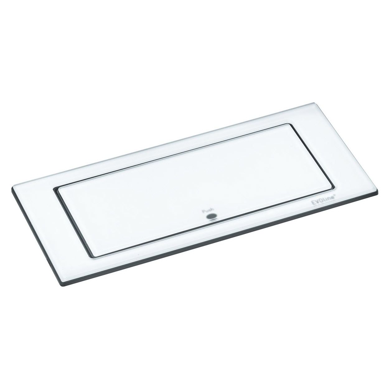Evoline Back Flip, 2 power sockets &amp; 1 USB charger, white glass (frosted)