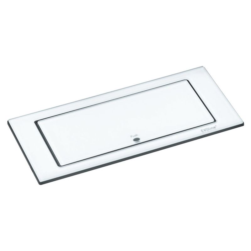 Evoline Back Flip, 2 power sockets &amp; 1 USB charger, white glass (frosted)