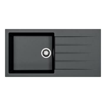 Alveus, Cadit 50, Carbon, Single bowl, Inset, 1000x500x198mm, c/w single quick close waste kit &amp; mou