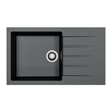 Alveus, Cadit 40, Carbon, Single bowl, Inset, 860x500x198mm, c/w single quick close waste kit &amp; moun