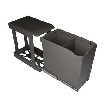 Gollinucci, Waste Bin, Grey, 2 x 14L compartment(s), for 400mm cabinet