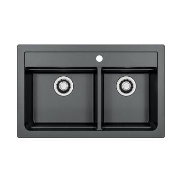 Alveus, Atrox 50, Carbon, 1.5 bowl, Inset,Undermount, 790x500x195mm , c/w DBL quick close waste kit